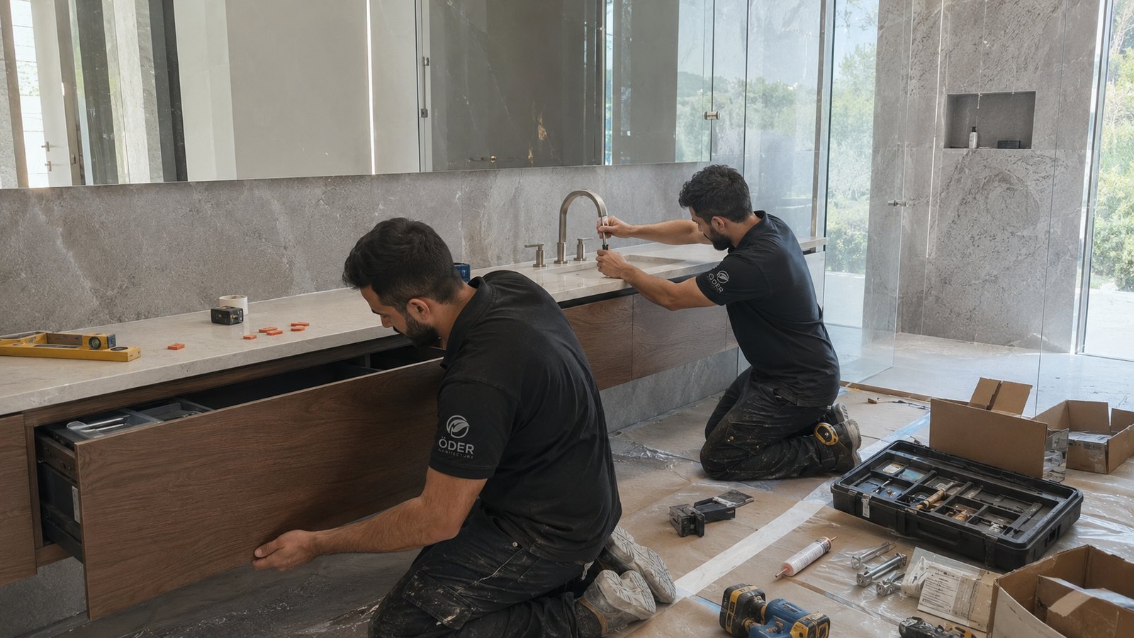 Ölçüye özel mutfak dolabı ve tezgâh montajı
